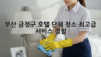 부산 금정구 호텔 단체 청소: 최고급 서비스 경험